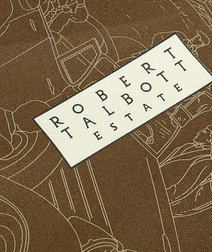 Твиловый платок тип  Robert Talbott с рисунком (купон), цвет - хаки. Изображение 4