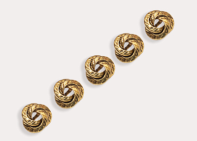 Фото ткани Пуговица металлическая, цвет - золотой