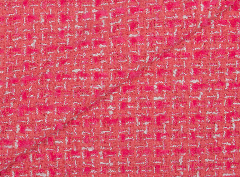 Фото ткани Хлопковая ткань тип Chanel, цвет - розовый