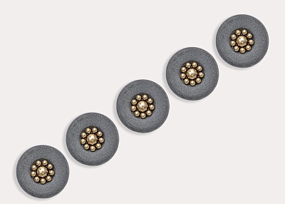 Фото ткани Пуговица круглая, цвет - серый
