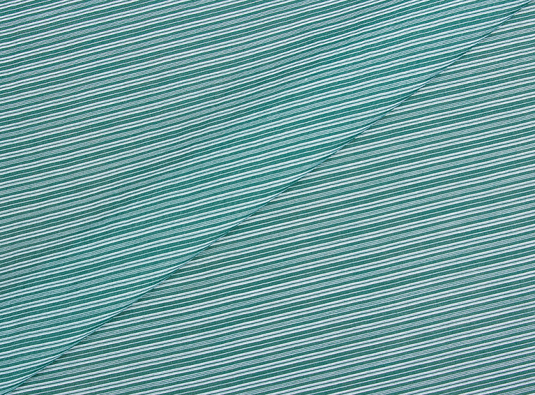 Фото ткани Хлопковая ткань, цвет - белый, зеленый, полоска