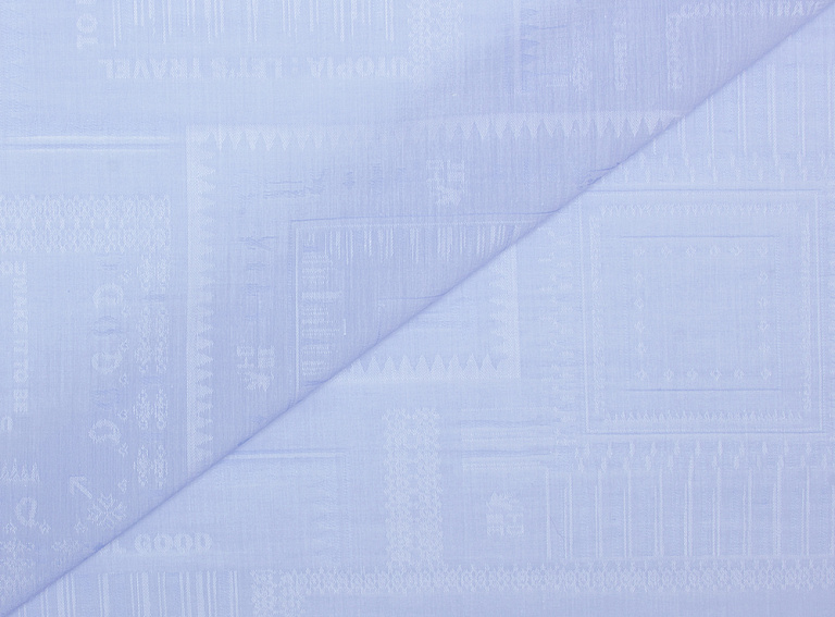 Фото ткани Хлопковый батист тип Etro с рисунком, цвет - голубой