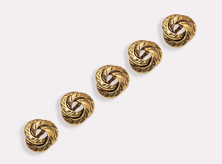 Фото ткани Пуговица металлическая, цвет - золотой