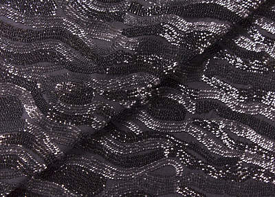 Фото ткани Вечерняя ткань с пайетками, цвет - черный