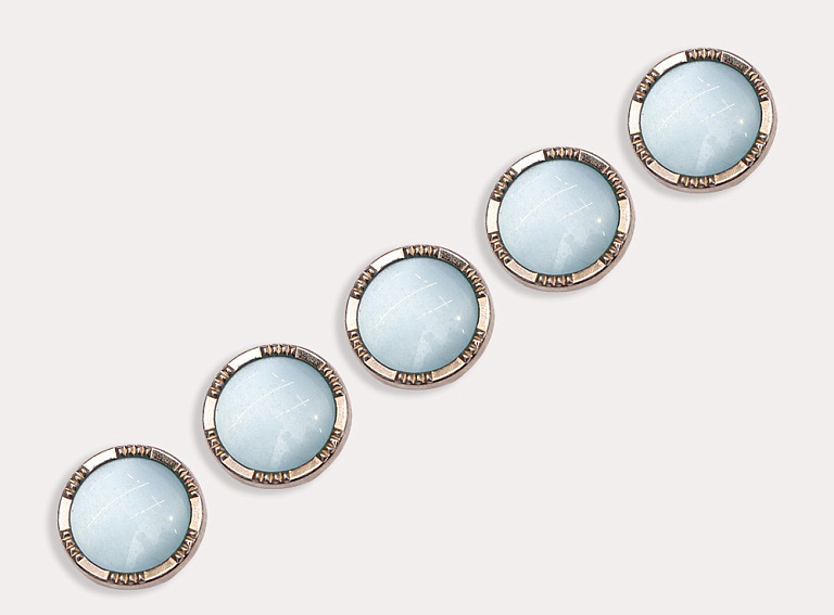 Фото ткани Пуговица круглая, цвет - голубой