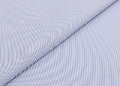 Фото ткани Хлопковая ткань в полоску, цвет - голубой