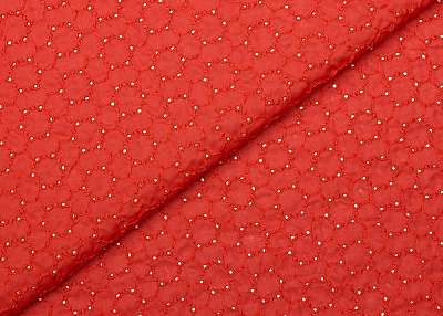 Фото ткани Хлопковое шитье, цвет - красный