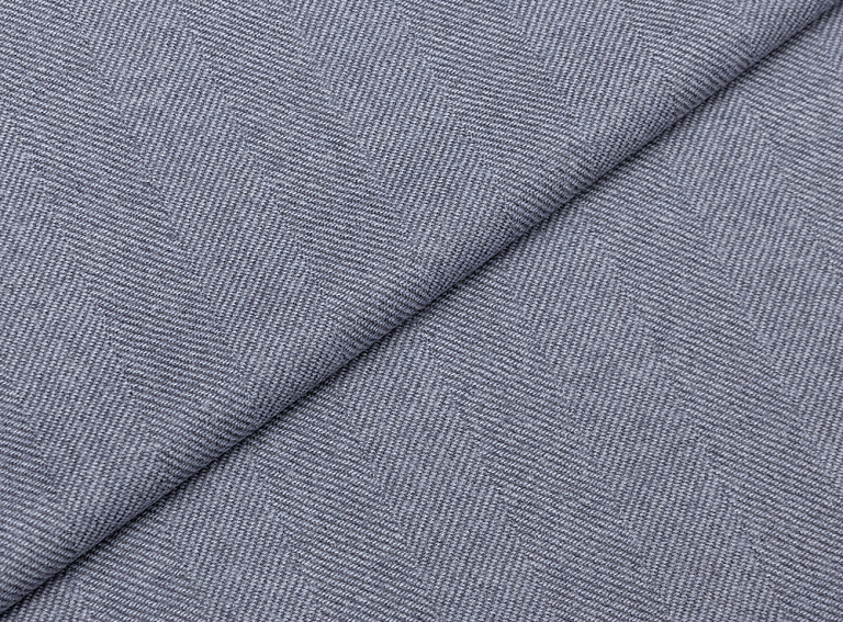 Фото ткани Шерстяная ткань тип Loro Piana с рисунком, цвет - голубой, джинсовый, елочка