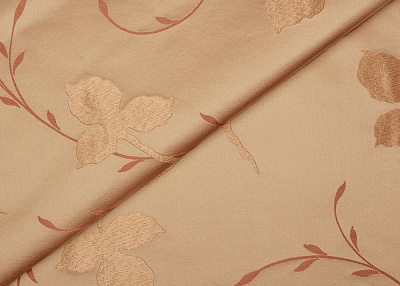 Фото ткани Жаккард с рисунком тип Etro, цвет - золотисто-бежевый, цветы