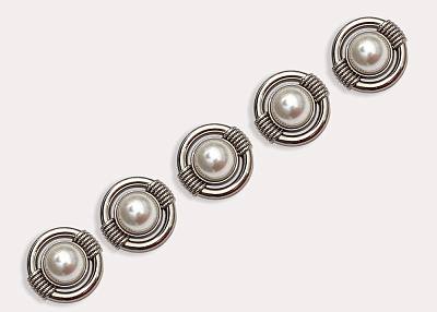 Фото ткани Пуговица круглая (металл), цвет - металлик