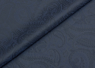Фото ткани Подкладочная ткань с рисунком, цвет - синий и пейсли