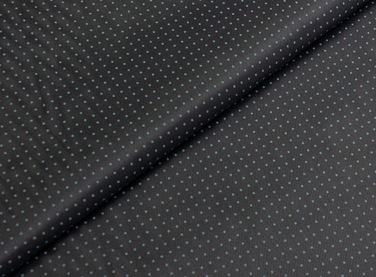 Фото ткани Подкладочная ткань в горох, цвет - синий