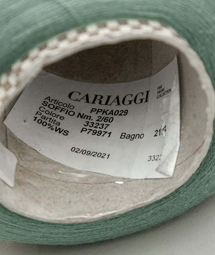Пряжа кашемир тип Cariaggi (100гр), цвет - зеленый. Изображение 4