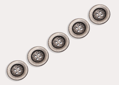 Фото ткани Пуговица круглая (металл), цвет - серебро