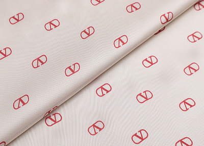 Фото ткани Подкладочная ткань тип Valentino с рисунком, цвет - кремовый