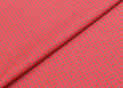 Фото ткани Хлопковая ткань тип Ermenegildo Zegna в горох, цвет - красный