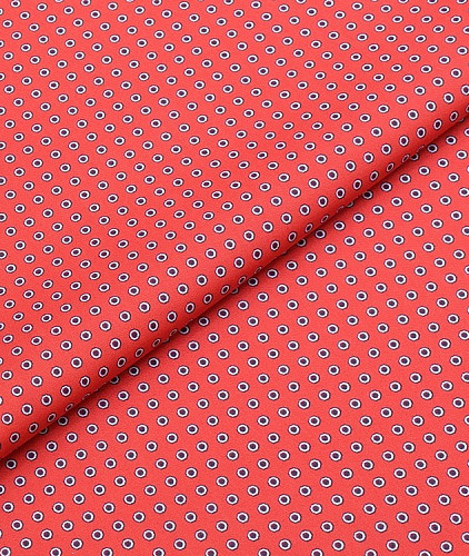 Хлопковая ткань тип Ermenegildo Zegna в горох, цвет - красный. Изображение 1