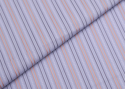 Фото ткани Жаккардовый хлопок в полоску, цвет - голубой