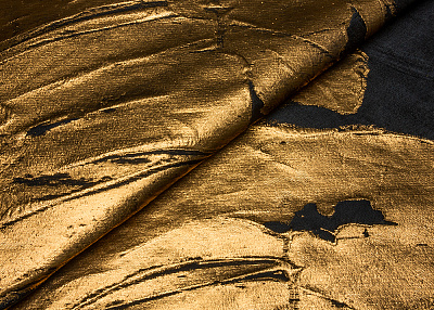 Фото ткани Жаккард с люрексом, цвет -  черный, золото