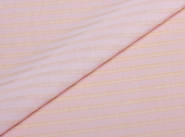 Фото ткани Хлопковая ткань, цвет - розовый, пудра, светло-розовый, полоска