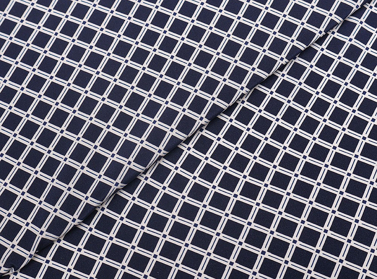 Фото ткани Натуральный шелк с рисунком, цвет - синий