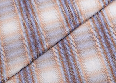 Фото ткани Хлопковая ткань с рисунком, цвет - коричневый, голубой