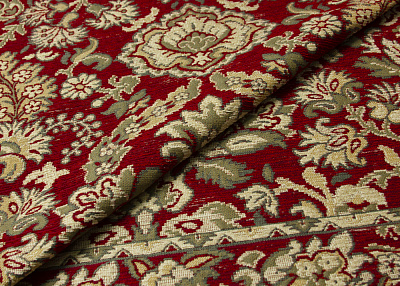Фото ткани Хлопковая ткань тип Etro с рисунком, цвет - бордовый