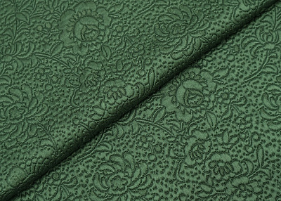 Фото ткани Матлассе с рисунком, цвет - зеленый