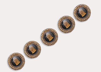 Фото ткани Пуговица металлическая с гербом, цвет - золотой, черный