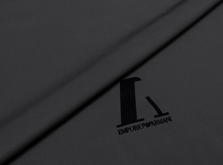 Фото ткани Хлопковая ткань тип Armani с рисунком (купон), цвет - черный