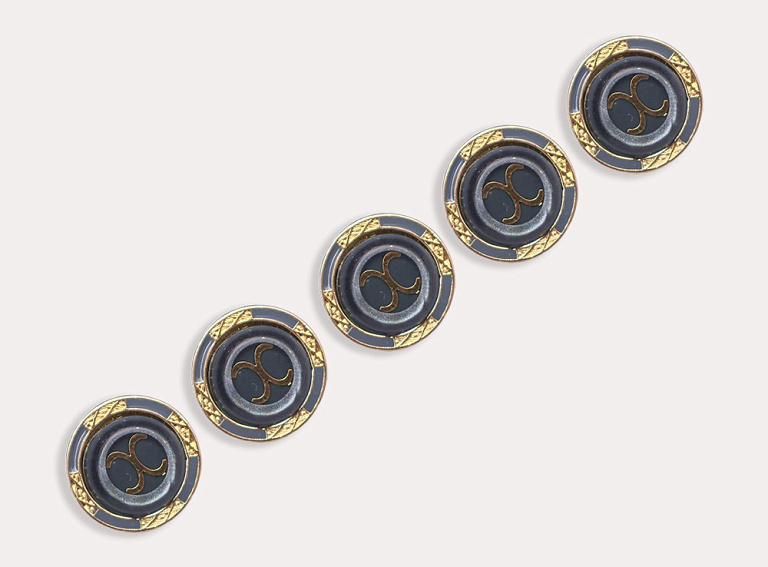 Фото ткани Пуговица тип Chanel, цвет - синий