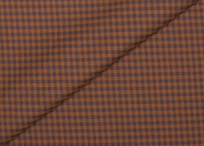 Фото ткани Кашемировая ткань с хлопком, цвет - фиолетовый, коричневый, клетка