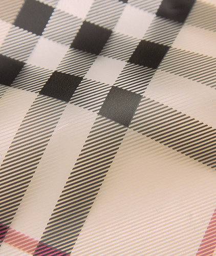 Плащевая ткань тип Burberry, цвет - бежевый, черный, бордовый, клетка. Изображение 5