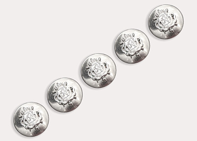 Фото ткани Пуговица круглая с гербом (металл), цвет - металлик