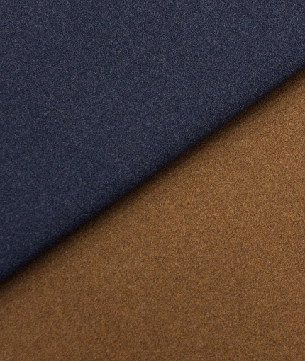 Шерстяная ткань тип Loro Piana (дабл), цвет - синий и коричневый. Изображение 1
