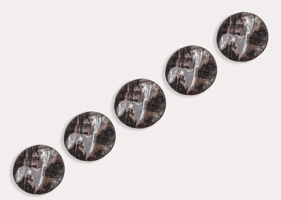 Фото ткани Пуговица круглая, цвет - коричневый