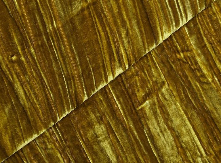 Фото ткани Бархат тип Valentino жатый, цвет - горчица