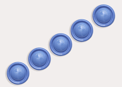 Фото ткани Пуговица круглая (пластик), цвет - голубой