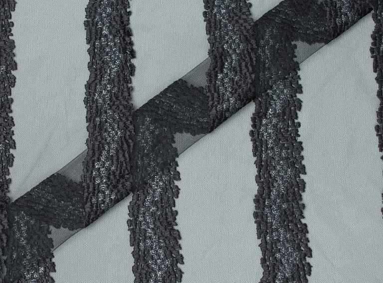Фото ткани Вечерняя ткань, цвет - черный и полоска