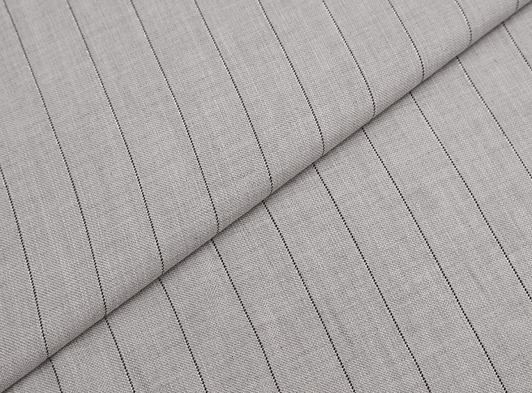Фото ткани Льняная ткань тип Brunello Cucinelli с люрексом, цвет - серый и полоска