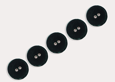 Фото ткани Пуговица бархатная круглая, цвет - зеленый