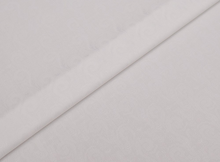 Фото ткани Жаккардовый хлопок, цвет - белый и пейсли