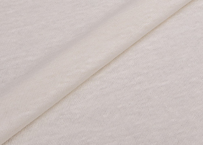 Фото ткани Льняной трикотаж, цвет -  молочный
