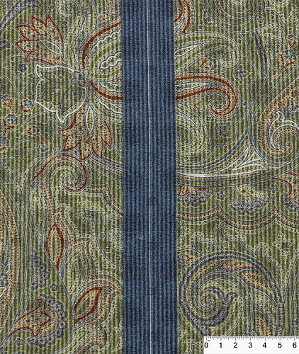 Кашемировая ткань тип Etro с рисунком, цвет - зеленый и пейсли. Изображение 6