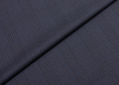 Фото ткани Шерстяная ткань тип Ermenegildo Zegna, цвет - синий, темно-синий, клетка