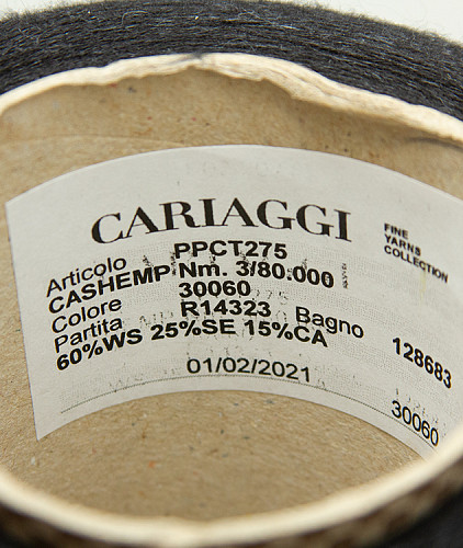 Пряжа кашемир с шелком (100гр) тип Cariaggi, цвет - черный. Изображение 4