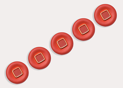 Фото ткани Пуговица круглая, цвет - красный