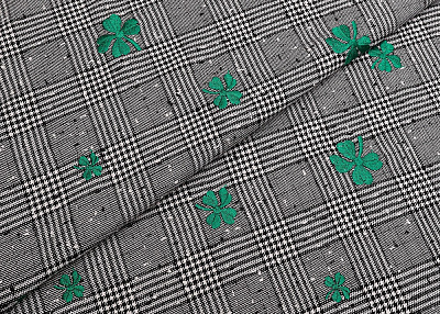 Фото ткани Вискоза с вышивкой тип Dior, цвет - серый, клевер