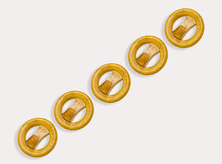 Фото ткани Пуговица пластиковая, цвет - желтый