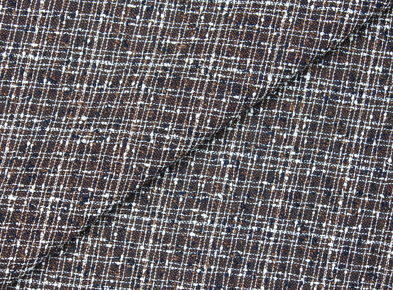 Фото ткани Льняная ткань тип Chanel, цвет - коричневый